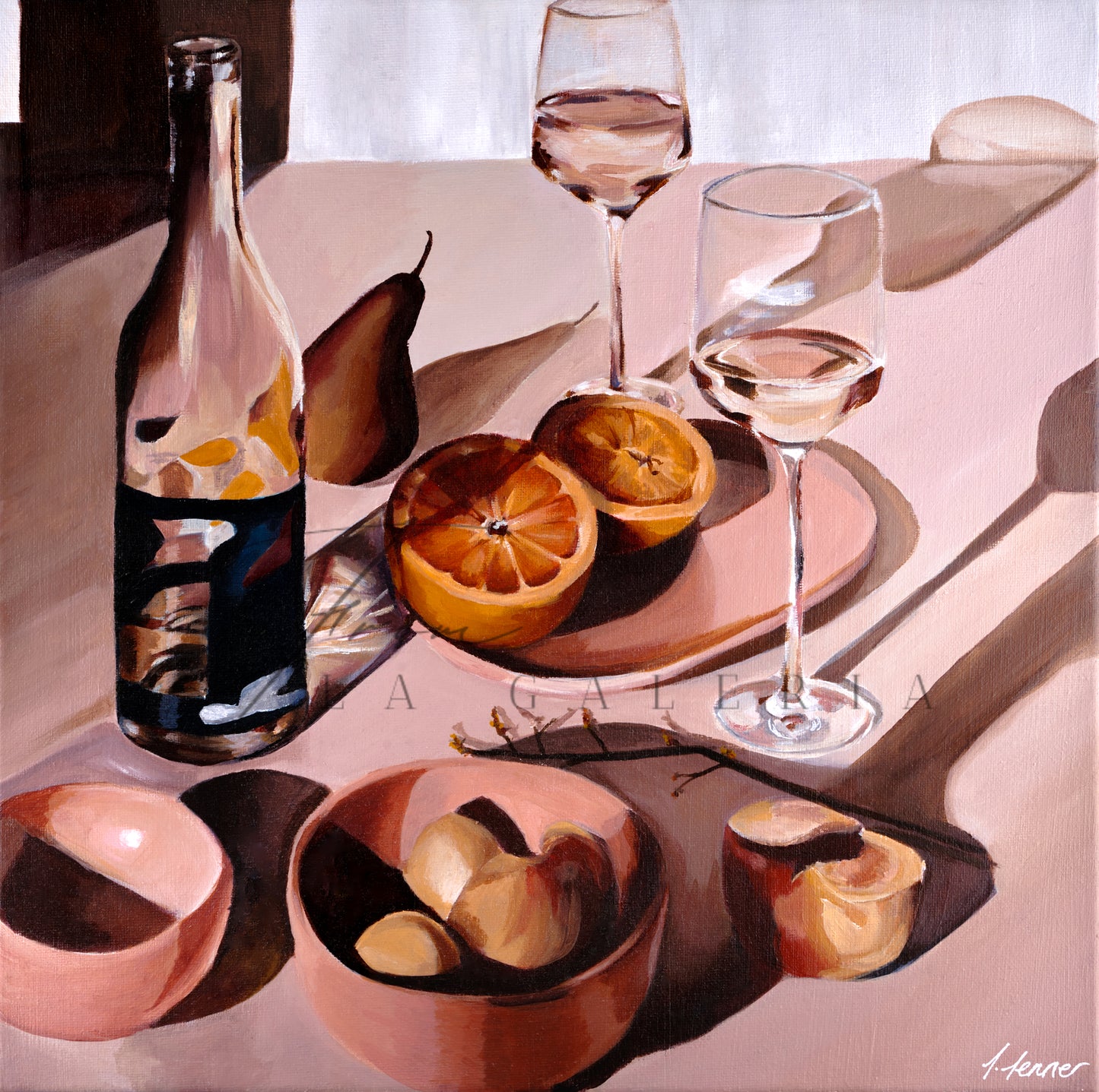 Fruit and Wine - Art Print