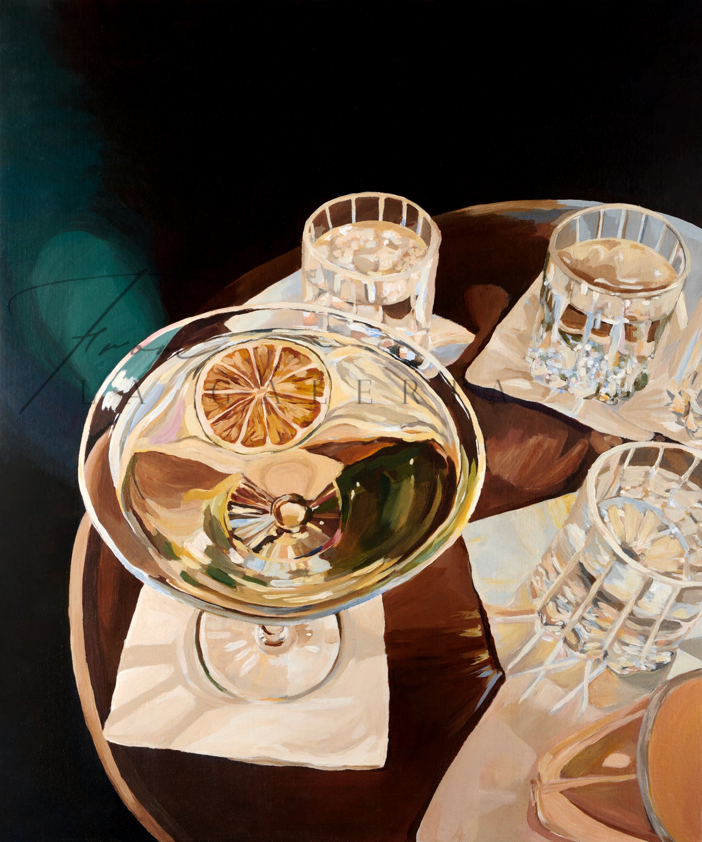 Cocktails at Tandem Bar - Art Print