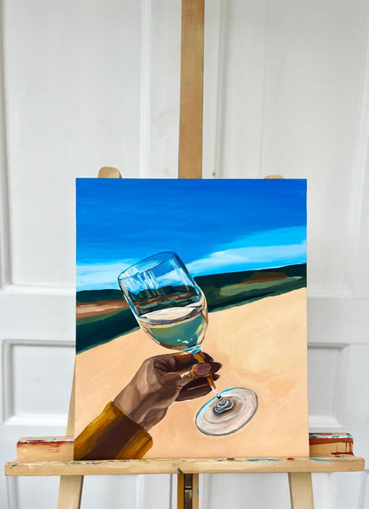 Montrubi Wine Tasting Acrylic Painting - Original Art Work